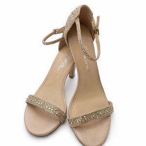 Betsey Johnson Sparkly Crystal Wedge Heels | Glam Bridal Party Y2K Coquette SZ 8